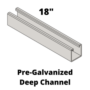 Deep Channel With Short Slots 12 Gauge 1-5/8" X 1-5/8"  18 In Long Pre Galv